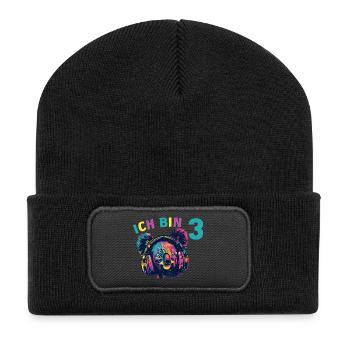 Koala Koalabär 3 Geburtstag Kopfhörer Musik - Recycelte Patch Beanie - Schwarz - Vorne