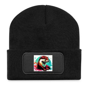 Otter - Recycelte Patch Beanie - Schwarz - Vorne