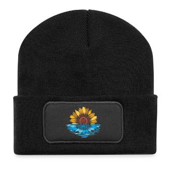Tournesol, Mer, Coucher De Soleil, Fleurs, L’Eau - Beanie recyclé à patch - noir - Devant