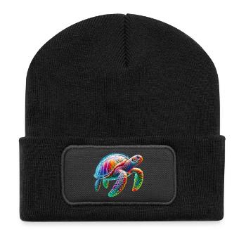 Tortue - Beanie recyclé à patch - noir - Devant