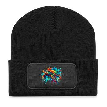 Tortue - Beanie recyclé à patch - noir - Devant