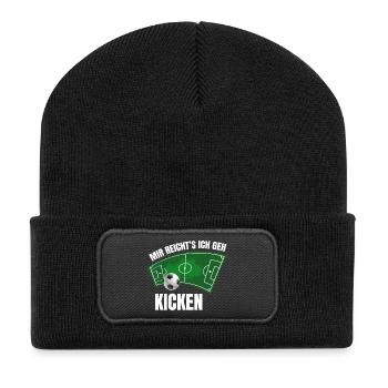 Mir reichts, ich geh Kicken - Recycelte Patch Beanie - Schwarz - Vorne