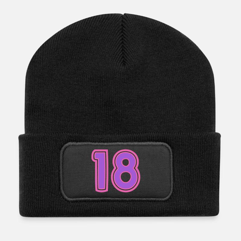 18. 18 ANS. 18e ANNIVERSAIRE. ANNIVERSAIRE 18 ANS. - Beanie recyclé à patch - noir