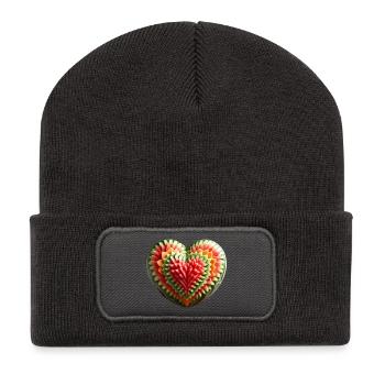 Un cœur de melon - Beanie recyclé à patch - charbon - Devant