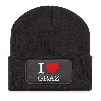 I LOVE GRAZ Austria Österreich - Recycled Patch Beanie - dark grey - Front