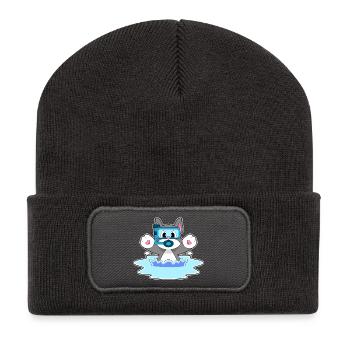 Cat Diver Snorkel Diving - Recycled Patch Beanie - dark grey - Front