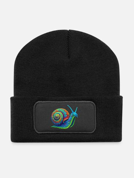 Escargot - Beanie recyclé à patch - noir