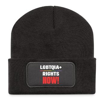 LGBT Pride Month - LGBTQIA+ Rights! Now! - Recycled Patch Beanie - dark grey - Front