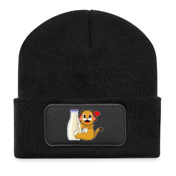 Lait pour chien - Beanie recyclé à patch - noir - Devant
