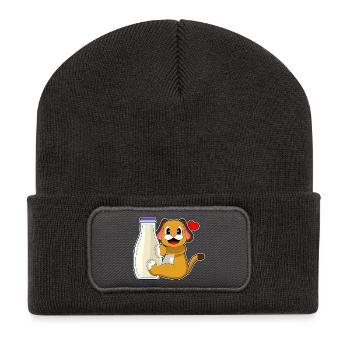 Lait pour chien - Beanie recyclé à patch - charbon - Devant
