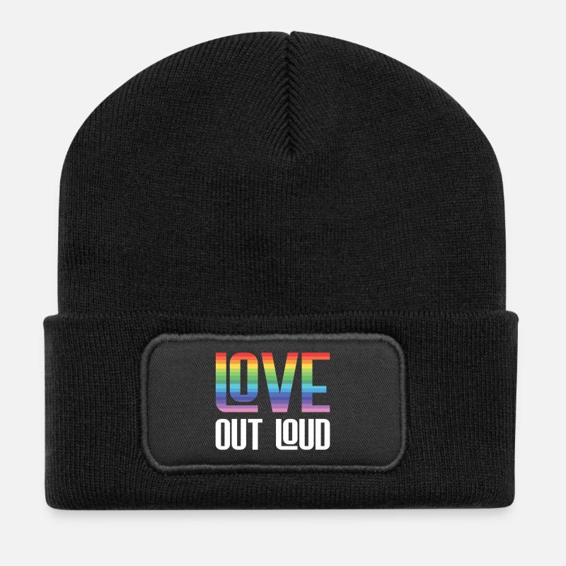 LGBTQ Pride Month - Love Out Loud - Recycelte Patch Beanie - Schwarz
