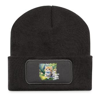 What You Have Can Have Many - Cat - Recycled Patch Beanie - dark grey - Front