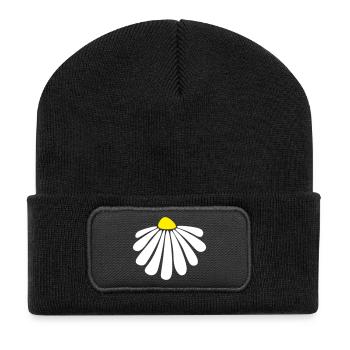 Blume Energie Margarithe Blüte Sommer Natur - Recycelte Patch Beanie - Schwarz - Vorne