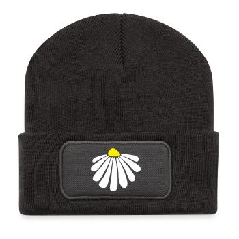 flower energy margarite blossom summer nature - Recycled Patch Beanie - dark grey - Front