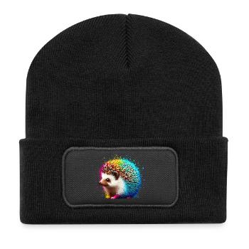 Hérisson - Beanie recyclé à patch - noir - Devant