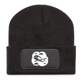 Propeller Plane Drawing - Recycled Patch Beanie - dark grey - Front