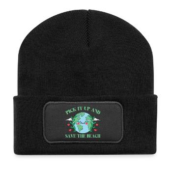 Bathing beach & sea plastic-free against pollution - Recycled Patch Beanie - black - Front