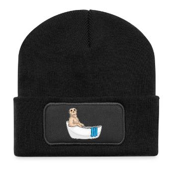 Baignoire Meerkat - Beanie recyclé à patch - noir - Devant