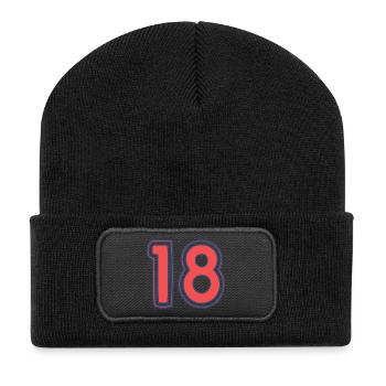18. 18 YEARS OLD. 18th ANNIVERSARY. 18 BIRTHDAY. - Recycled Patch Beanie - black - Front