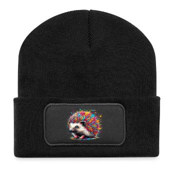 Hérisson - Beanie recyclé à patch - noir - Devant