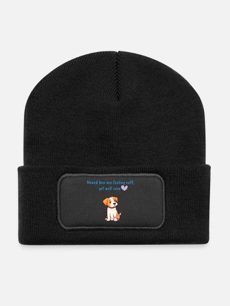 Gehört: Du fühlst dich wie eine Halskrause, werde - Recycelte Patch Beanie - Schwarz