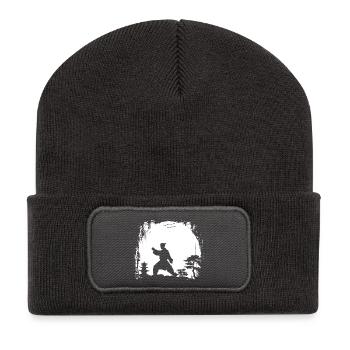 Karatéka féminine - Beanie recyclé à patch - charbon - Devant