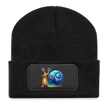 Schnecke - Recycelte Patch Beanie - Schwarz - Vorne