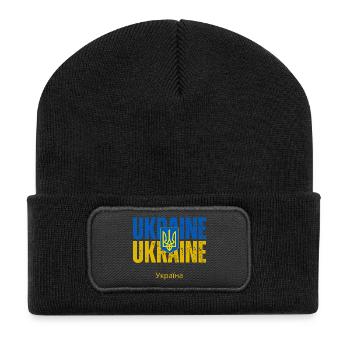Drapeau ukrainien, fierté ukrainienne - Beanie recyclé à patch - noir - Devant