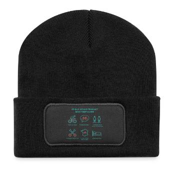 Cycliste Passion Humour Vélo - Beanie recyclé à patch - noir - Devant