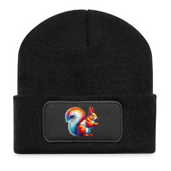Écureuil - Beanie recyclé à patch - noir - Devant