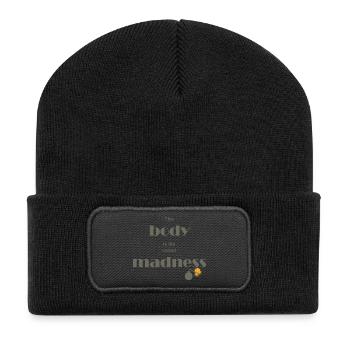 Der nackte Wahnsinn - Recycelte Patch Beanie - Schwarz - Vorne