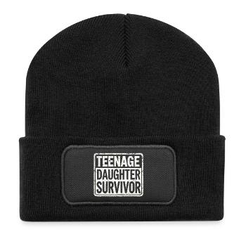 Teenage Daughter Survivor - Conception parentale amusante - Beanie recyclé à patch - noir - Devant