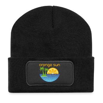 Orange Sun - Recycled Patch Beanie - black - Front