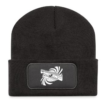 3D Sound Waves Font Design - Recycled Patch Beanie - dark grey - Front