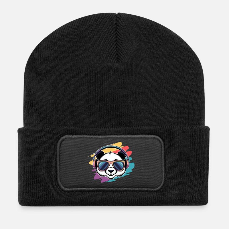Ambiance Panda Cool - Beanie recyclé à patch - noir