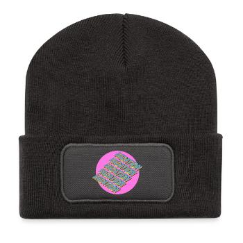 Vacation – 3D Retro Lettering - Recycled Patch Beanie - dark grey - Front