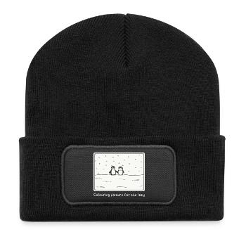 Coloriage pour les paresseux - Beanie recyclé à patch - noir - Devant