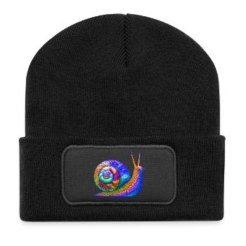 Schnecke - Recycelte Patch Beanie - Schwarz - Vorne