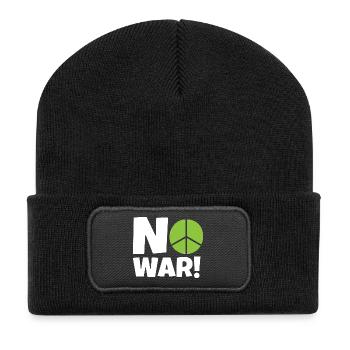 Pas de guerre, signe de paix - Beanie recyclé à patch - noir - Devant
