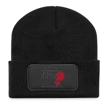 TrainHardEatRightSleepWell Training Motivation - Recycled Patch Beanie - black - Front