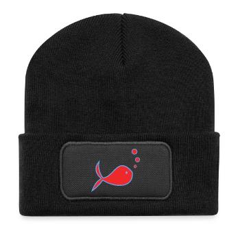 APRIL FOOL. FISH. SARDINE. ANNIVERSARY - Recycled Patch Beanie - black - Front