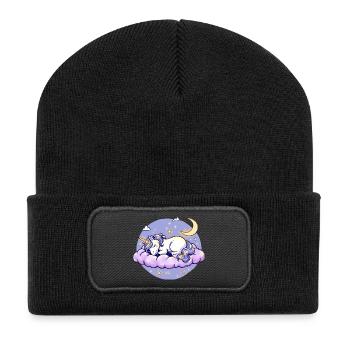 einhorn - Recycelte Patch Beanie - Schwarz - Vorne
