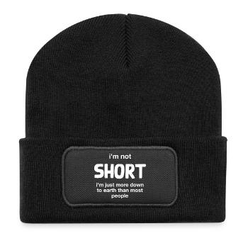 I'm not short I'm just more down to earth - Recycled Patch Beanie - black - Front