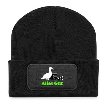 Dicton amusant de fête, canard bon tout bon - Beanie recyclé à patch - noir - Devant