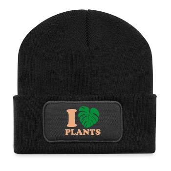 Tropique Naturel Monstera Design - Beanie recyclé à patch - noir - Devant