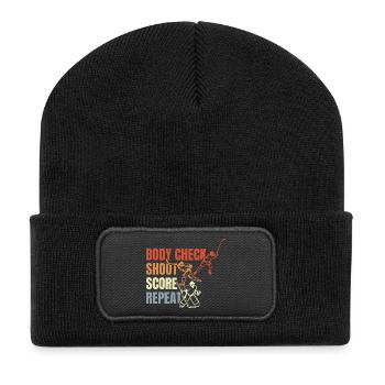 Le dicton du hockey sur glace - Beanie recyclé à patch - noir - Devant