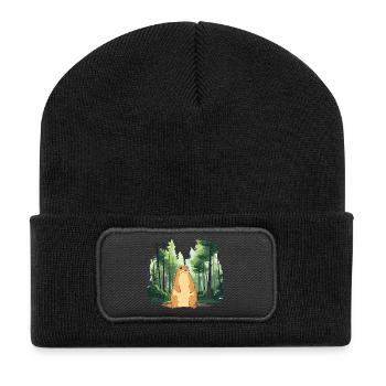 Marmotte fort paysage nature - Beanie recyclé à patch - noir - Devant