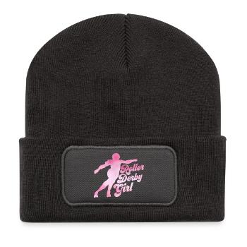 Roller Derby Girl Roller Derby Skating - Recycelte Patch Beanie - Dunkelgrau - Vorne