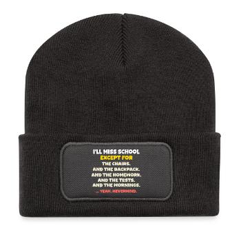 Last Day of School School Out for Summer Break - Recycled Patch Beanie - dark grey - Front