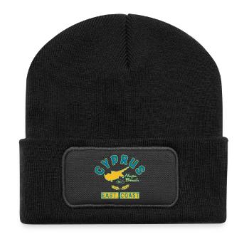 Zypern - Cyprus Travel- Flaggen Karte - Griechenla - Recycelte Patch Beanie - Schwarz - Vorne